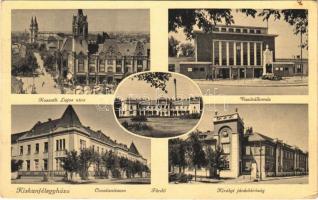 1940 Kiskunfélegyháza, Kossuth Lajos utca, fürdő, Constantinum, vasútállomás, Királyi járásbíróság (EK)