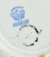 Aquincumi Szentendre képével díszített kis porcelán váza és tálka. Matricás, jelzett, kis kopással, ...