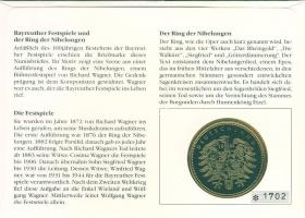 NSZK 1993. "Richard Wagner-hajó motívum" ffém emlékérem érmés, bélyeges borítékon T:PP