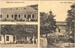 1938 Nagybátony (Bátonyterenye), Római katolikus templom, vasútállomás, Hangya fogyasztási szövetkezet üzlete és saját kiadása (Rb)