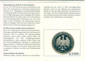NSZK 1993. "II.János Pál pápa" ffém emlékérem érmés, bélyeges borítékon T:PP