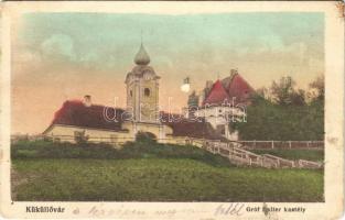 1917 Küküllővár, Cetatea de Balta; Gróf Haller kastély. Vasúti levelezőlapárusítás 1915. / Castelul Contelui Haller / castle (Rb)