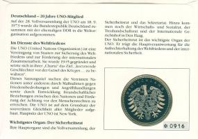 NSZK 1993. "1973 Felvétel az ENSZ-be" ffém emlékérem érmés, bélyeges borítékon T:PP