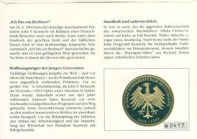 NSZK 1989. "40 éves az NSZK-J.F. Kennedy Berlinben" ffém emlékérem érmés, bélyeges boríték...