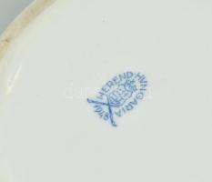 Herendi Viktória mintás áttört porcelán kaspó, kézzel festett, jelzett, hibátlan, m: 9 cm