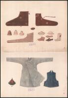 cca 1930 9 db divatrajz ofszet nyomat