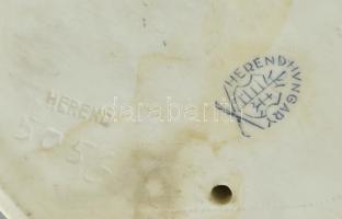 Herendi porcelán turul, kézzel festett, jelzett, kopott, m: 33 cm