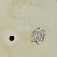 Herendi porcelán harmonikázó fiú, kézzel festett, jelzett, hibátlan, m: 20 cm