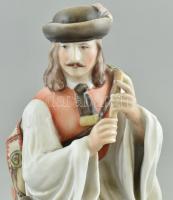 Zsolnay juhász és kutyája, kézzel festett, jelzett, hibátlan, m:22 cm