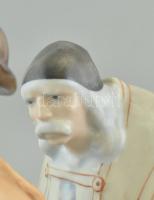 Herendi búcsúzkodó pásztorok, kézzel festett porcelán, jelzett, hibátlan, m:21 cm