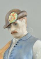 Herendi búcsúzkodó pásztorok, kézzel festett porcelán, jelzett, hibátlan, m:21 cm