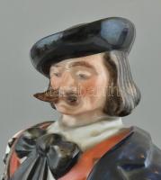 Herendi paraszt figura, tervezte: Csapváry Károly, színesen festet mázas porcelán, jelzett, hibátlan...