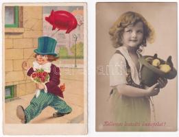 4 db RÉGI gyerek motívum képeslap / 4 pre-1945 children motive postcards