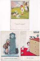 11 db RÉGI gyerek motívum képeslap / 11 pre-1945 children motive postcards