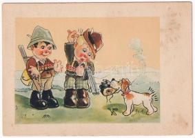 11 db RÉGI gyerek motívum képeslap / 11 pre-1945 children motive postcards