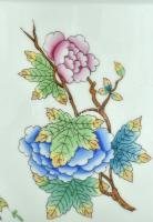 Herendi Viktória mintás kaspó, kézzel festett, jelzett, kopott, m:17 cm