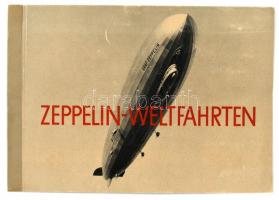 1933 Zeppelin-Weltfahrten. Vom ersten Luftschiff 1899 bis zu den Fahrten des LZ 127 "Graf Zeppelin" 1932. Dargestellt in einer Sammlung von 264 echten Bromsilber-Bildern und einem Metallfolie-Bild der Weltflug-Gedenkmunze. Dresden, 1933, Bilderstelle Lohse-ny., 1 (Ferdinand Graf von Zeppelin) t+7 sztl. lev.+39 t. + 4 (térkép) t.+1(táblázat)+2 (Zeppelin rajz és keresztmetszet) t. Német nyelvű cigarettakártya gyűjtemény, 264 képpel. Komplett album. Kiadói harántalakú papírkötésben, kissé kopott borítóval, ceruzás bejegyzésekkel, de alapvetően jó állapotban. / 1933 Zeppelin-Weltfahrten. Complete cigarette card album, little bit worn cover, with pencil notes, but the other things are okay. In German language.
