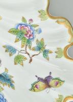 Herendi Viktória mintás kagylós kínáló, kézzel festett, jelzett, kopott, 21×22 cm