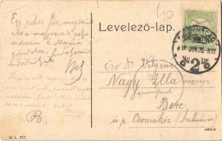 1907 Nagyvárad, Oradea; Széchenyi téri részlet. W.L. 957. / square (szakadás / tear)