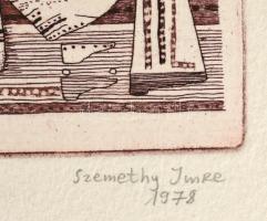 Szemethy Imre (1945- ): Mandarin, 1978. Rézkarc, papír, jelzett, számozott (84/100). 20×11,5 cm