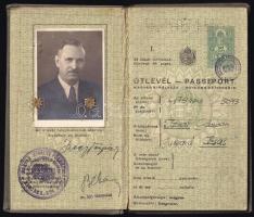 1944 Magyar Királyság által kiállított fényképes útlevél követségi altiszt számára / Hungarian passport