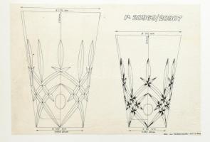 1978 Parádi üveggyár. Kristály termékek tervei. 9 db nagy méretű tervrajz, részben nevesítve. Klf te...