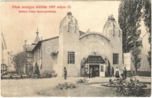 1907 Pécs, Pécsi Országos Kiállítás, Kertész Tódor Sport pavilonja (fa)