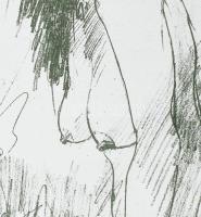 Kovács Kálmán (1927-): Női akt. Litográfia, papír. Jelzett. Paszpartuban. 34×21 cm