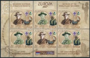 Europa CEPT, Cserkész bélyegfüzetlap, Europa CEPT: Scouting stamp booklet sheet