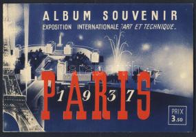 1937 Művészeti és Technikai Kiállítás levélzáró füzet 40 db bélyeggel kisívekben