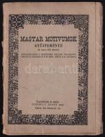 1926 Magyar motívumok gyűjteménye 36 lapon 600 ábrával. Mappa 36 táblával, borító sérült, szakadt