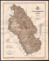 1893 Csík vármegye térképe, tervezte Gönczy Pál, Pallas Nagy Lexikona, 30×24 cm