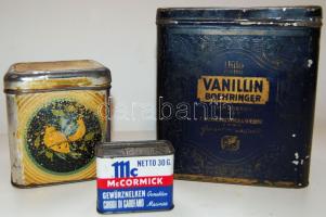 3 db Régi fémdoboz