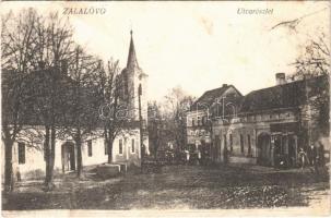 1926 Zalalövő, utca részlet, üzlet, templom. Brunner Jenő kiadása (fl)