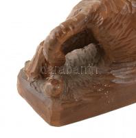 Nagyméretű kézzel faragott tigris, kopott, 50x22x23 cm