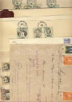 1870-1840 57 db okmánybélyeg és számos visazpecsét különböző iratokon / 57 document stamps and many wax-seals on different documnets