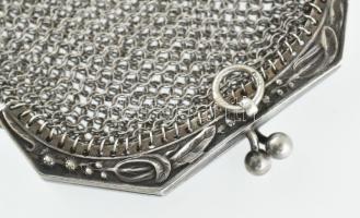 Ezüst (Ag) Mini pénztárca. Jelzett, nettó: 23,7g, 9x6 cm