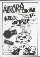 1988 A Fekete Lyuk alternatív zenei klub műsorplakátja az Auróra együttes estjéről, Botka Tibor grafikája, szép állapotban, 41×29,5 cm