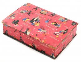 Kis vegyes bolha tétel: régi, díszes fényképtartó doboz, pénztárca, gyufásdoboz, zsebtükrök, stb., S...