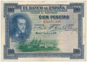 Spanyolország 1925. 100P E 0 657 596 T:III fo. Spain 1925. 100 Pesos E 0 657 596 C:F spotted
