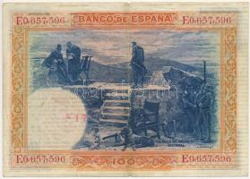 Spanyolország 1925. 100P "E 0 657 596" T:III fo.
Spain 1925. 100 Pesos "E 0 657 596&...