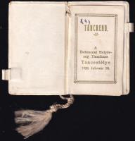 1928 A Debreceni Helyőrségi Tisztikara Táncestélyének táncrendje. Kissé sérült borítóval, kitöltetlen, 3 p.