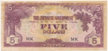 Malaya / Japán megszállás 1942-1944. 5$ T:II fo. Malaya / Japanese occupation 1942-1944. 5 Dollars C:XF spotted