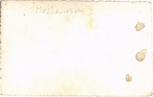 Mezőkövesd, Római katolikus templom, hölgy kerékpárral. photo (non PC) (apró lyukak / tiny holes)