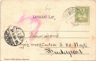 1906 Kaposvár, Fő utca, Müller Pál cipész, Fenyvesi Béla üzlete és saját kiadása (EK)