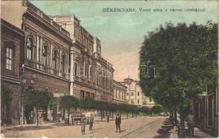 1912 Békéscsaba, Vasút utca, Városi színház, nyomda. W.L. Bp. 4030. (EM)