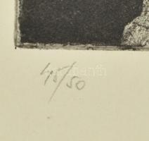 Major János (1934-2008): Város, 1965. Rézkarc, papír, jelzett, számozott (45/50). 29x24 cm