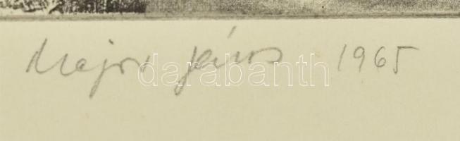 Major János (1934-2008): Város, 1965. Rézkarc, papír, jelzett, számozott (45/50). 29x24 cm