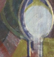 Aknay János (1949-): Csendélet, 1969. Olaj vászon, jelzett, restaurált. 80x60 cm. Nagyon korai, gyűj...