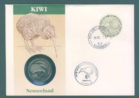 Új-Zéland 1988. 20c "Kiwi madár" érmés, bélyeges borítékon T:1